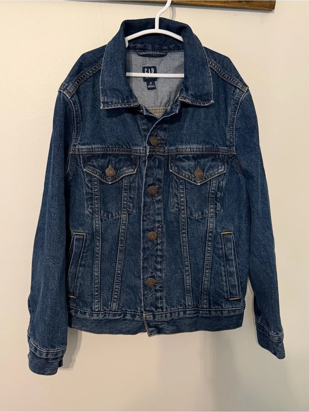 GAP Denim Trucker‎ Jacket Youth Size M (8) Medium Wash Button Front